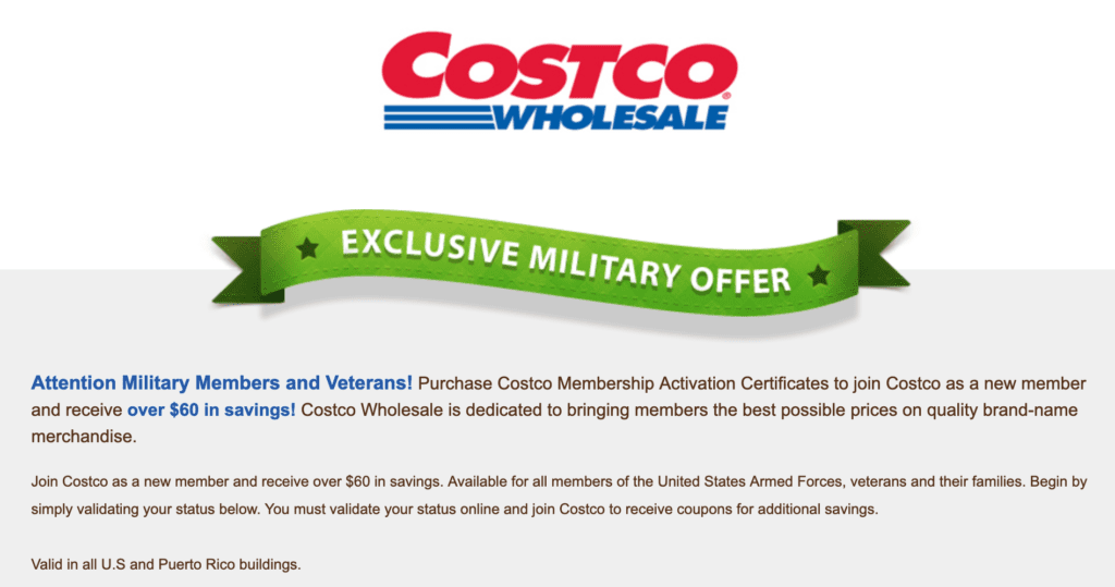 Costco Military Discount – $60 Savings - Military Veterans Discounts