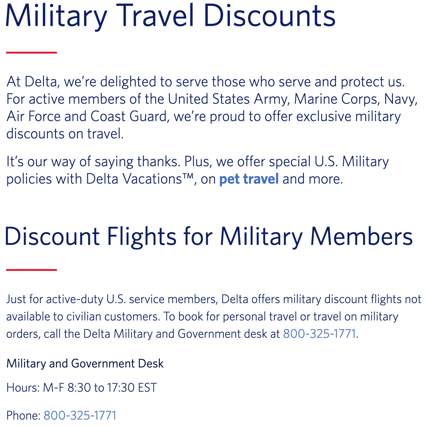 Delta Military Veteran Discounts