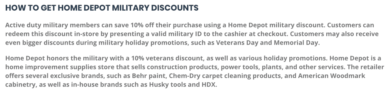 home-depot-military-discount-10-off-military-veteran-discounts