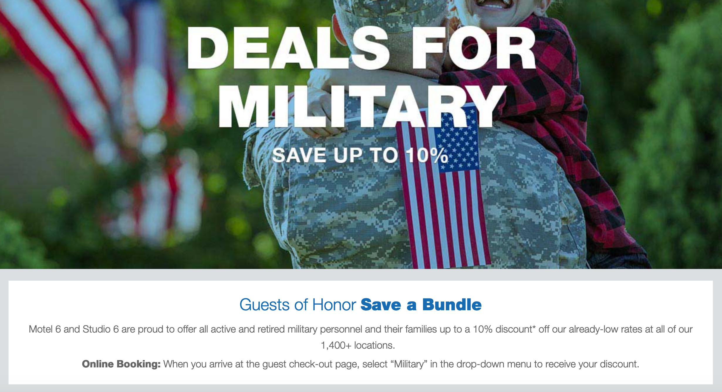Motel 6 Military Veteran Discounts