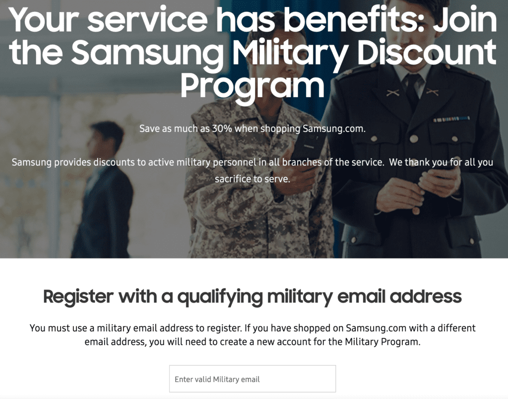 Samsung Military Discount 30 Off Military Veterans Discounts