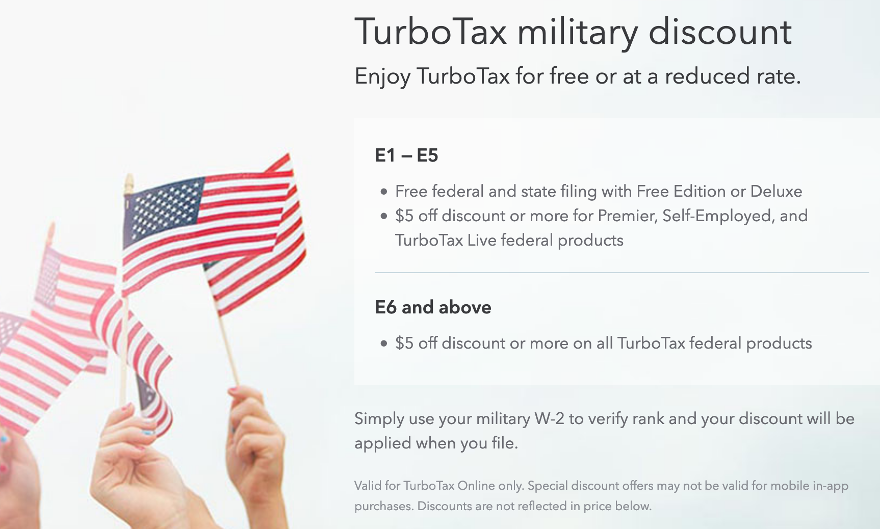 TurboTax Military Veteran Discounts