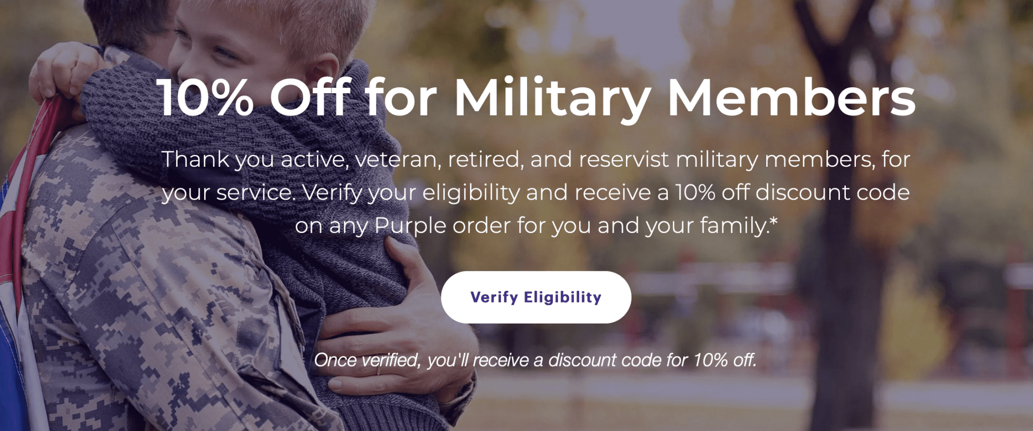 does purple mattress do military discount