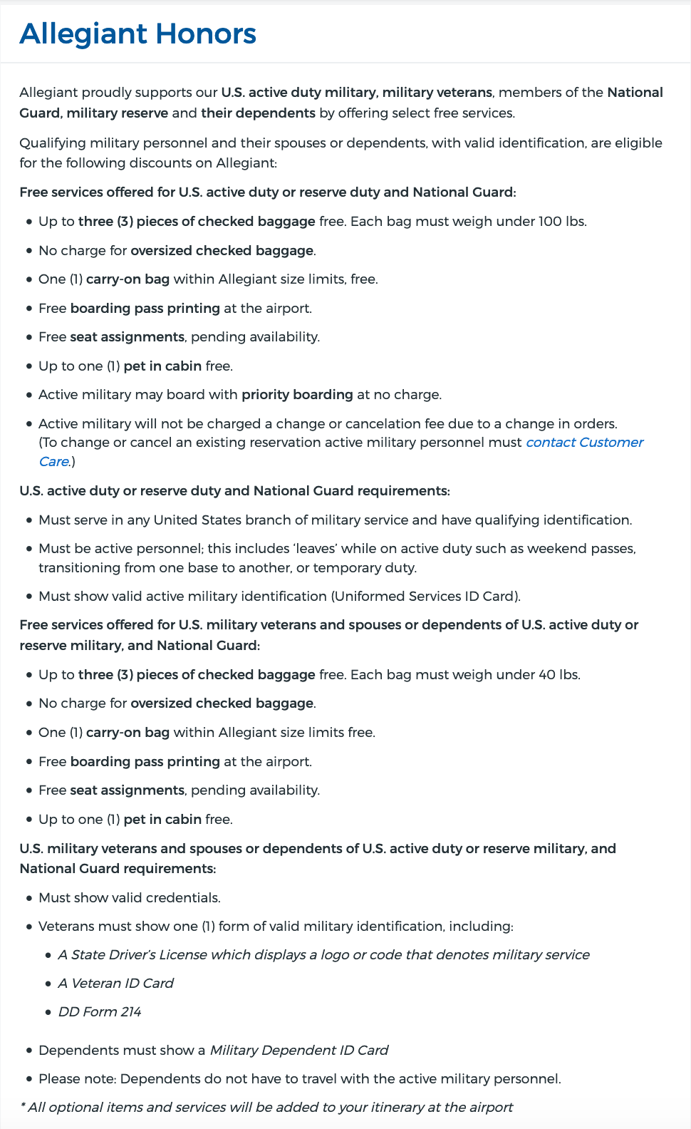 Allegiant Air Military Discount Various Discounts Military Veterans