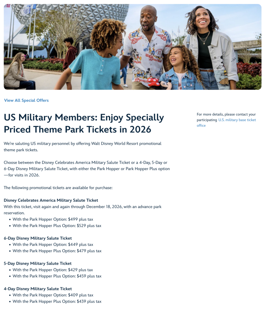Disney World Military Veteran Discount