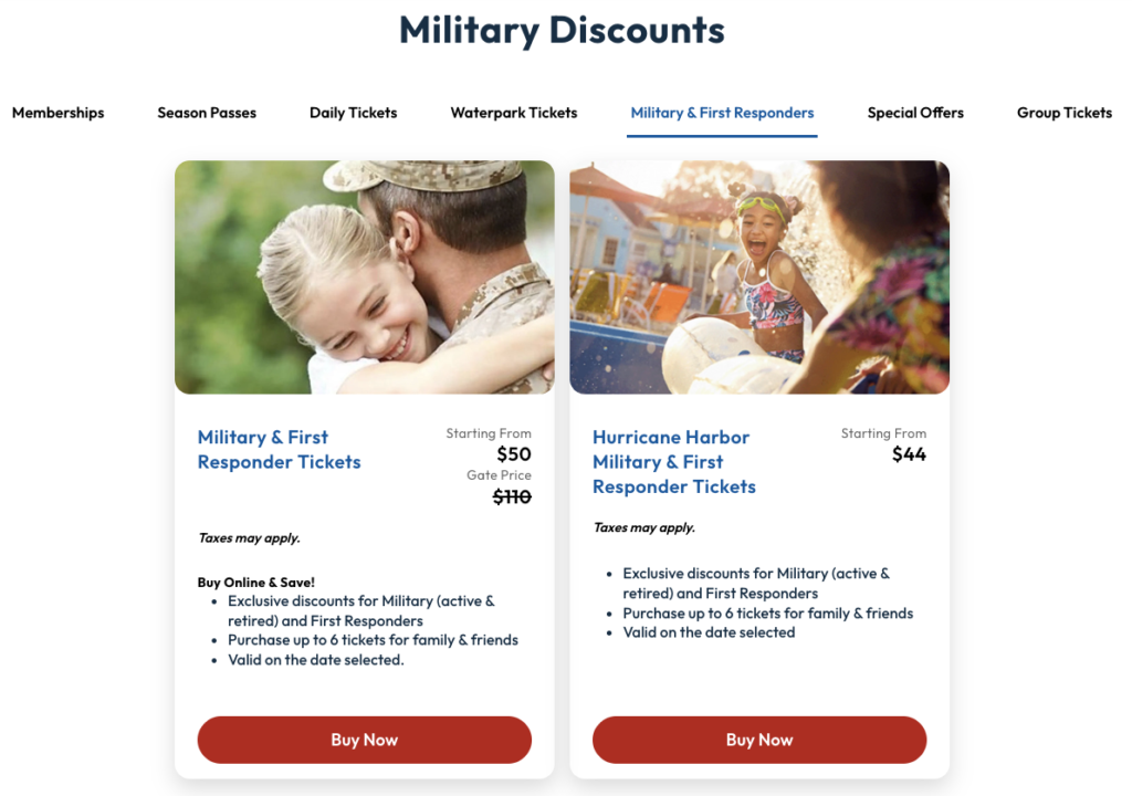 Six Flags Military Veteran Discount